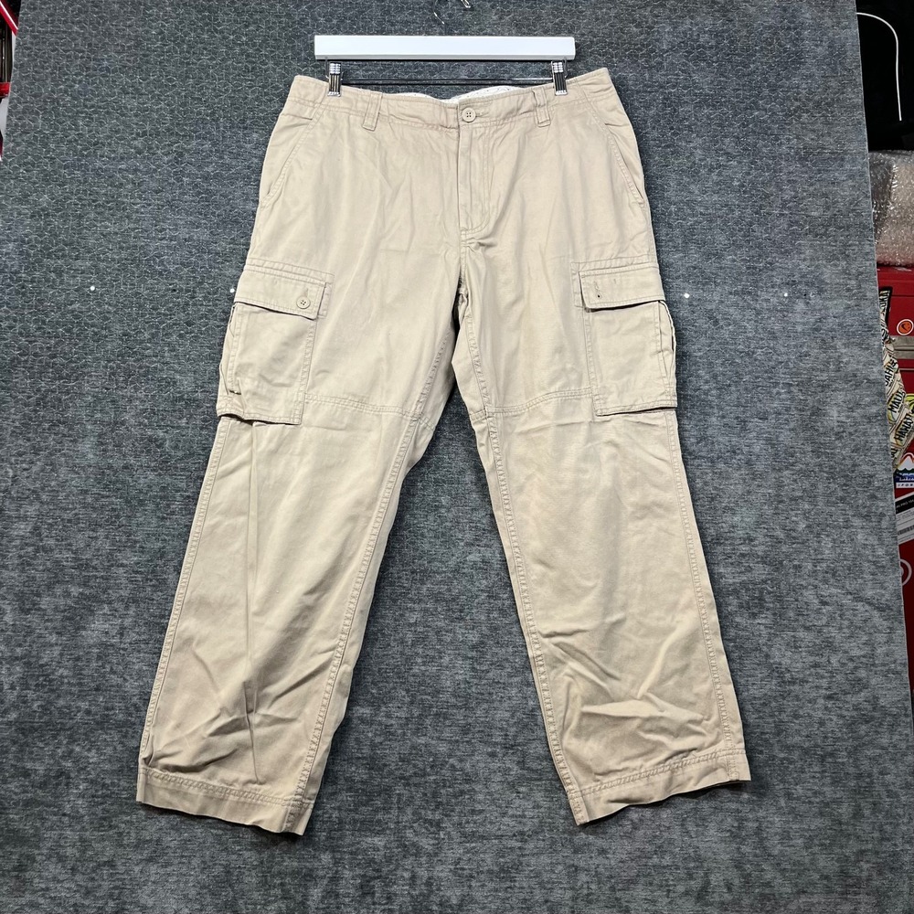 The North Face Cargo Pants Mens 36 Beige Good Utility Hiking Flat Front Cotton